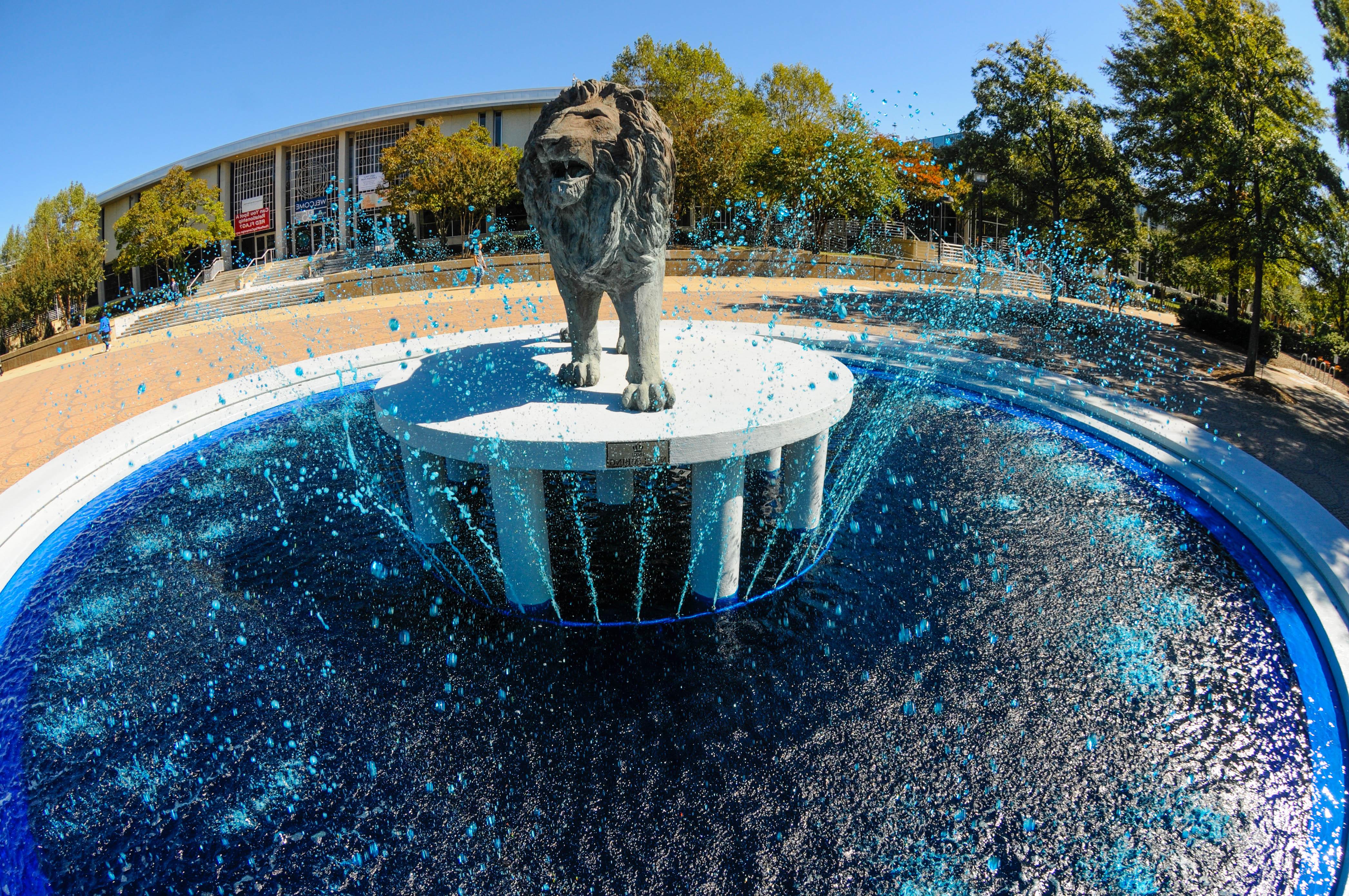 Lion Fountain at Homecoming